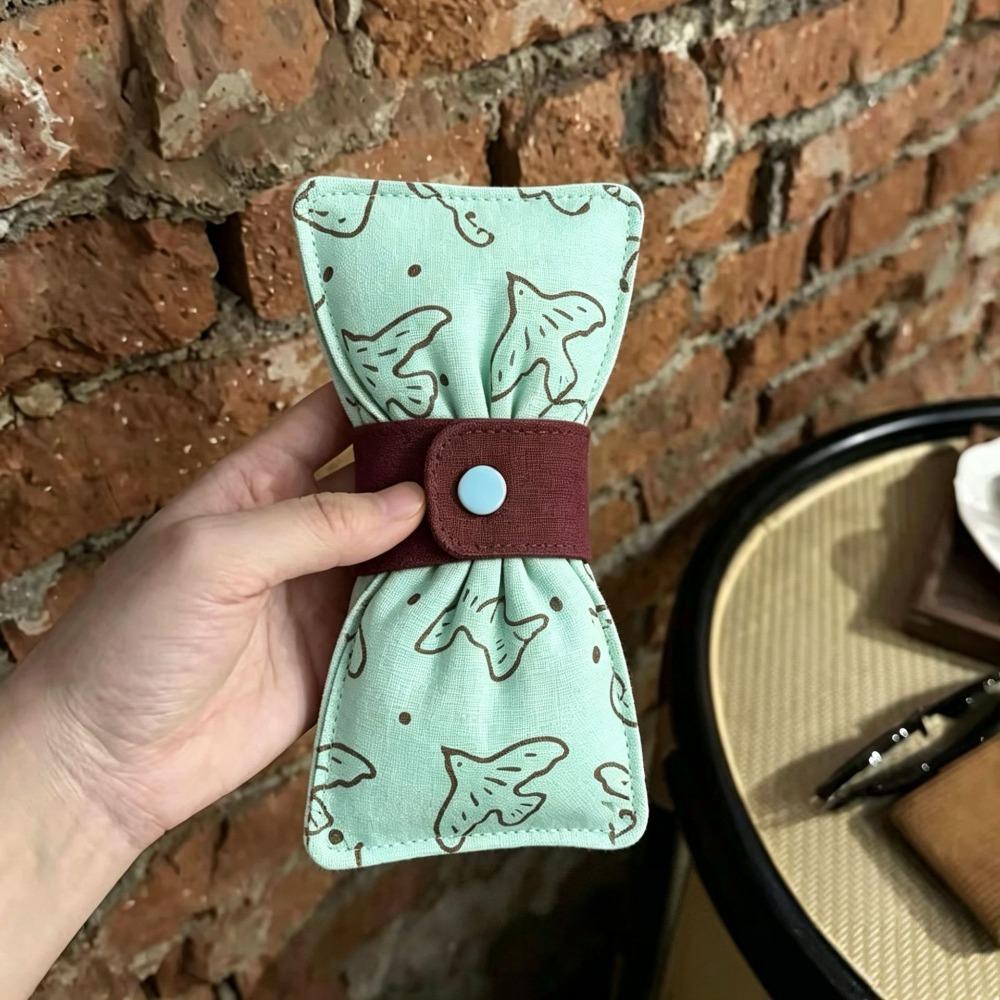 Snap-button Sunglasses Pouch Anti-scratch SunGlasses Holder Eyewear Accessories зелёный