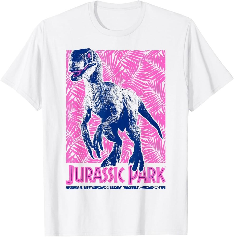 

Jurassic Park Raptor Pink Leave Background T-Shirt 2XL