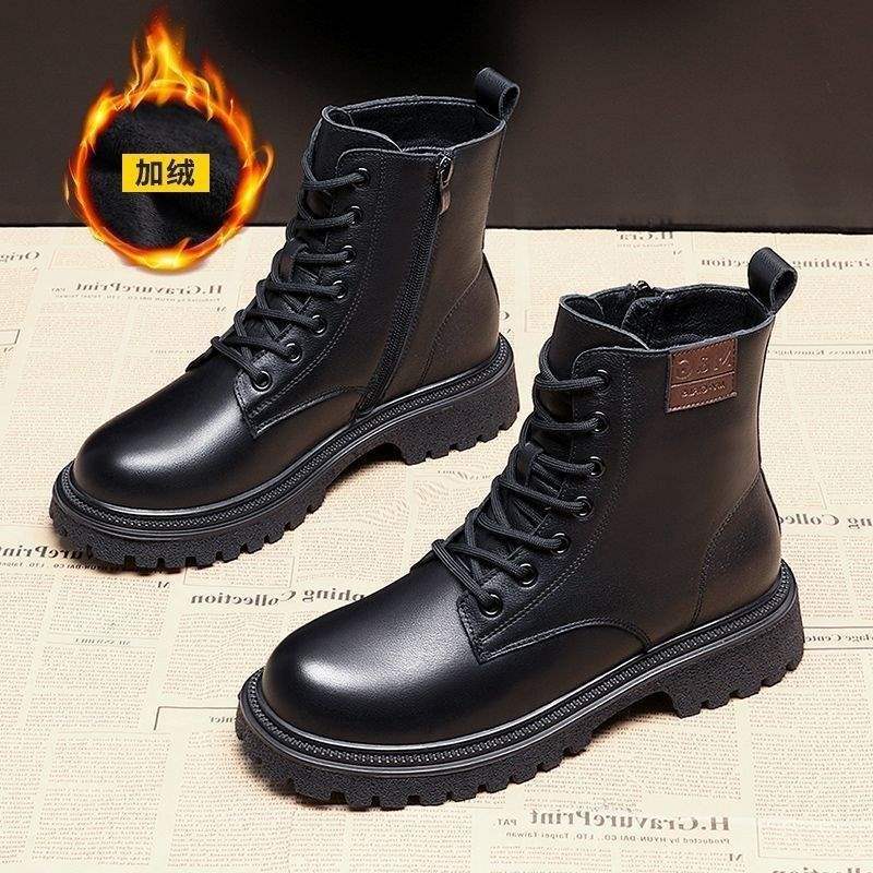 

British Martin boots women s short boots 2025 new versatile and thin spring and autumn single boots women s fried street soft leather boots 40