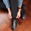 Frühlings-Business-Lederschuhe Herren Weichsohle Rindsleder Mittelalterliche und ältere Freizeitschuhe Herren Große runde Spitze Dicksohle Weichlederschuhe Herren