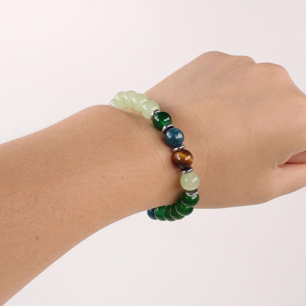 Natural Stone Bracelet, Stone Beaded Women's Bracelet, Couple Bead String Crystal Bracelet Jewelry
