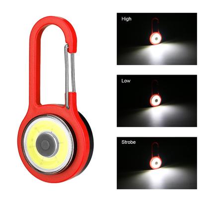 Portable Super  Light COB FlashLight Key Ring Keychain Lamp Signal Light