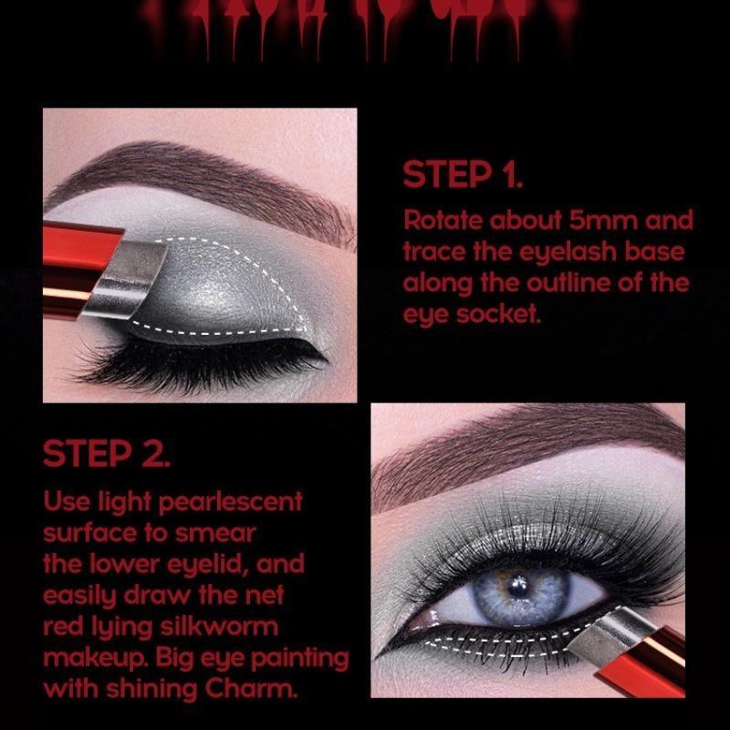Two-in-one Gradient Eye Shadow Lazy Eye Shadow Lipstick Stick Waterproof and Long-lasting Perfect Halloween Gift,
