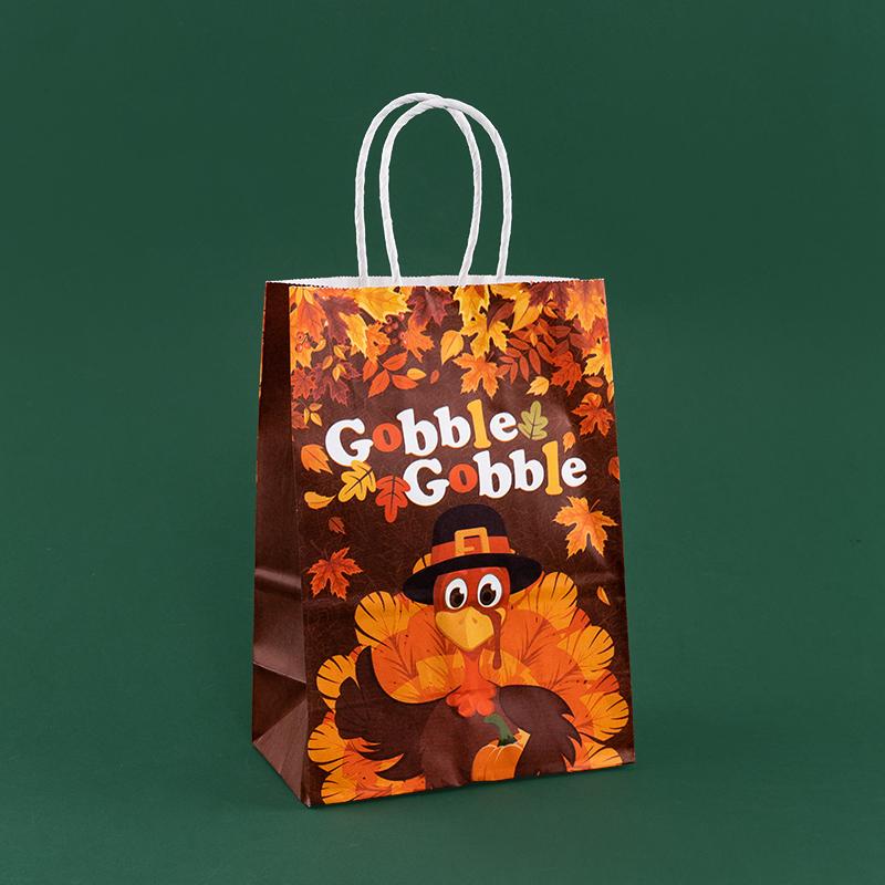StoBag Thanksgiving Eco-Friendly Kraft Paper Tote Gifts Bags for packing Goodies Presents Candy Perfect for Parties 12/30pcs