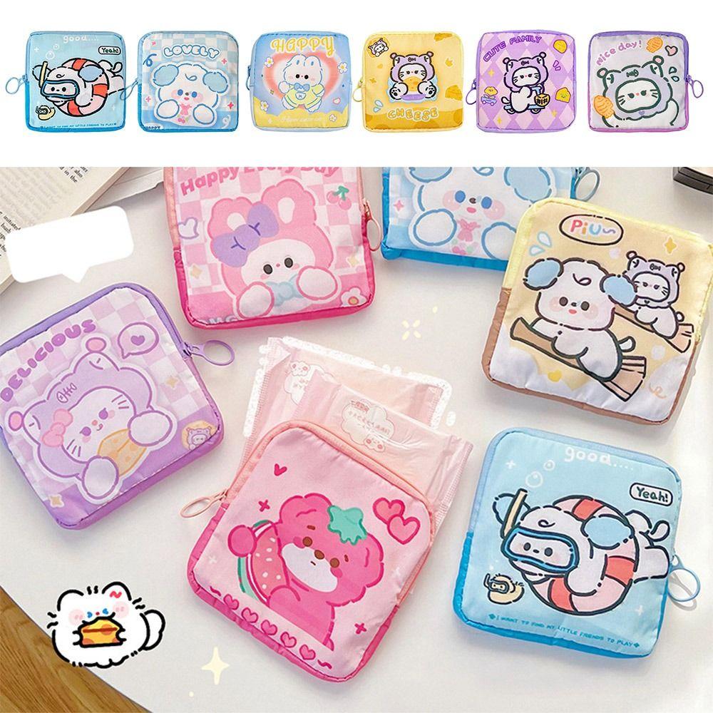 

Multicolor Storage Bag Large Capacity Coin Purse Cute Sanitary Napkins Bag Girl