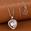 Hot-selling White Diamonds Imitation Moissanite Heart Shape, Slightly Inlaid White Edge Diamond Necklace Temperament Fashionable