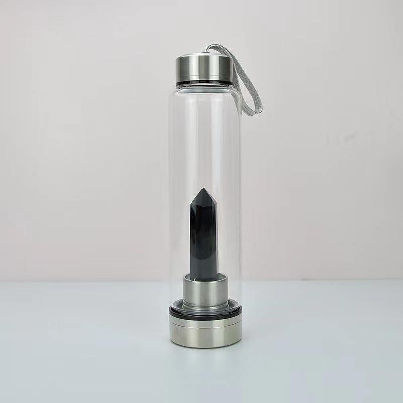 Hexagonal Prism Crystal Glass Water Cup with Magic Wand Spa Design - Custom Logo Option Available
