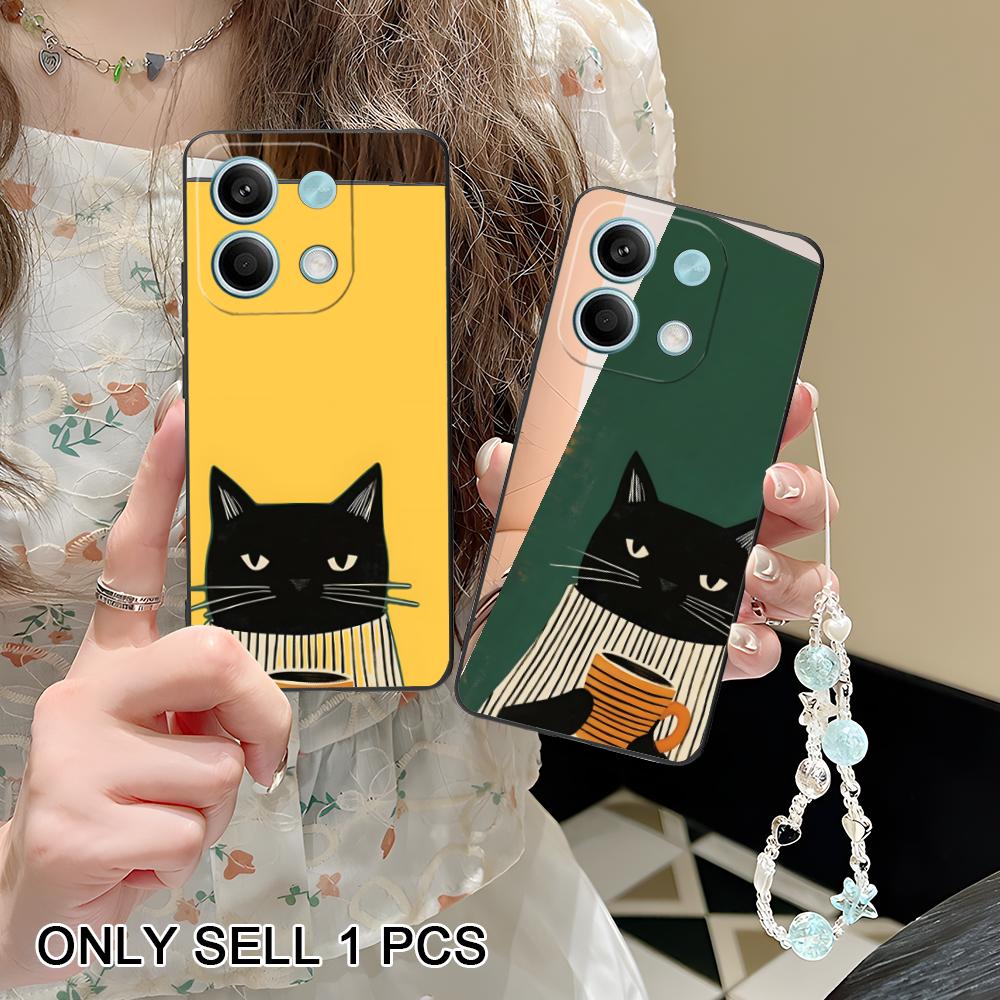 Cute Coffee Cat Matte TPU Mobile Phone Case for POCO F8 F7 F6 F5 F4 F3 F2 Pro GT C75 C71 C65 C61 C40 Pro Ultra Colorful Cover