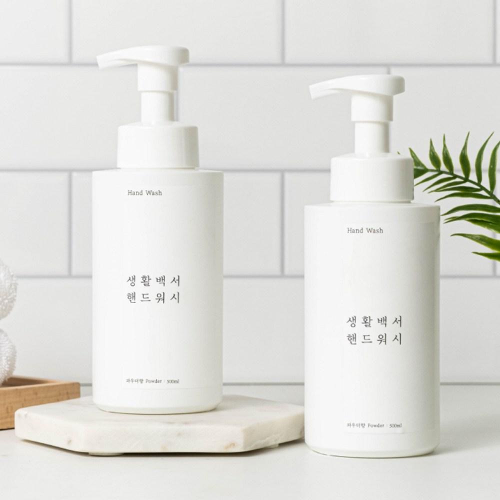 Living White Paper Savon pour les mains EWG Hypoallergénique Poudre Parfum 1+1, 2 unités, 500ml
