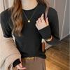 Autumn and Winter Women's Round Neck Long Sleeve Small Standing Neck Bottom Top