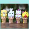 Delightful Ice Cream Animal Collectible Figurines Cute Shiba Inu Rabbit Panda Desk Decor