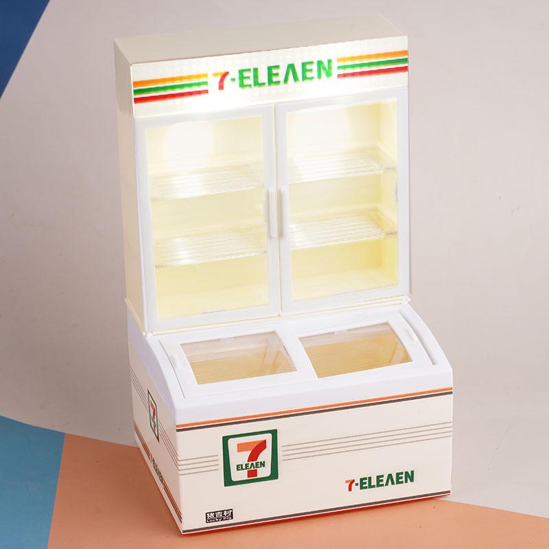 Miniature Food Play Children'S Play House Mini Light Refrigerator Ice Cream Freezer Ob11 Doll House Model Ornament Toy