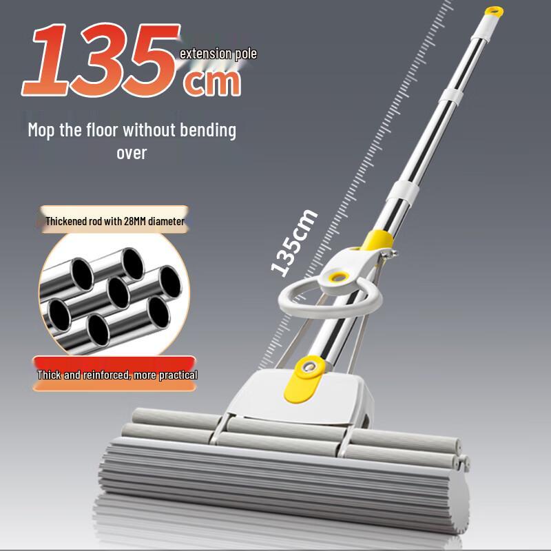 Extendable Double Roller Sponge Mop