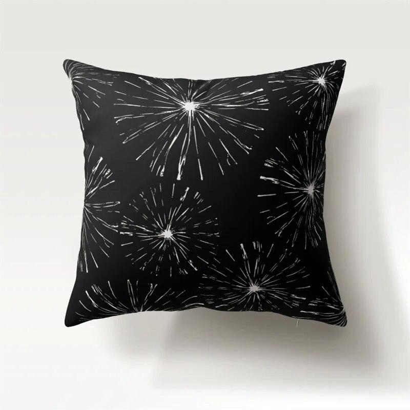 Nordic Simple Fashion Black and White Geometric Polyester Pillowcase 45x45cm Sofa Chair Car Cushion Cover Home Decor Pillowcase