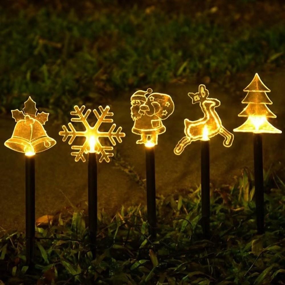 5Pcs/Set LED Christmas Stake Lights Waterproof Outdoor Christmas Lights For Yard