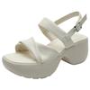Thick-soled One-word Sandals Female Open-toe Soft-soled 2025 Summer New Fairy Style Versatile High-heeled Roman Muffin Shoes