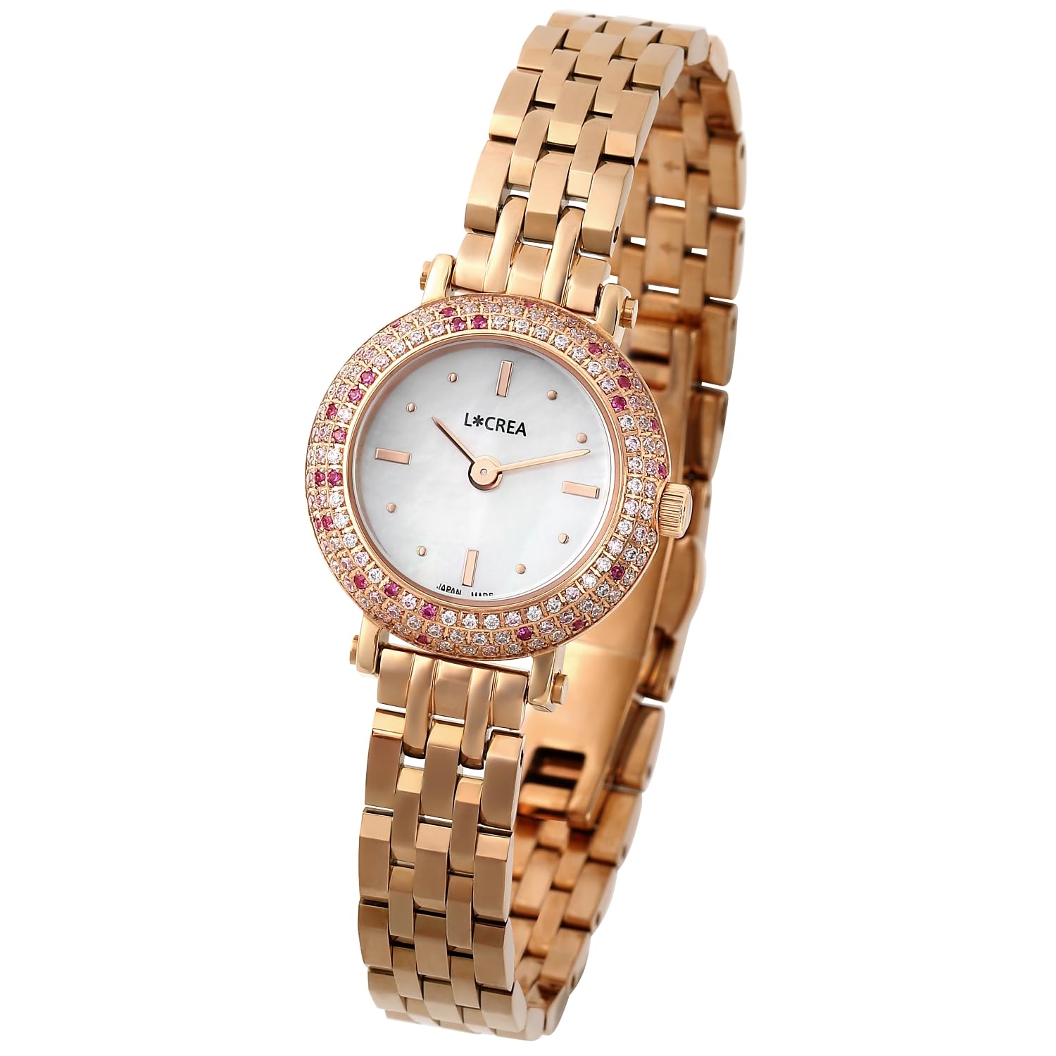 

Solar watch for made in Lecrea stainless steel [LCREA] women, Japan, (COURONNE/pink gold, bracelet/LC2401-PG5L)