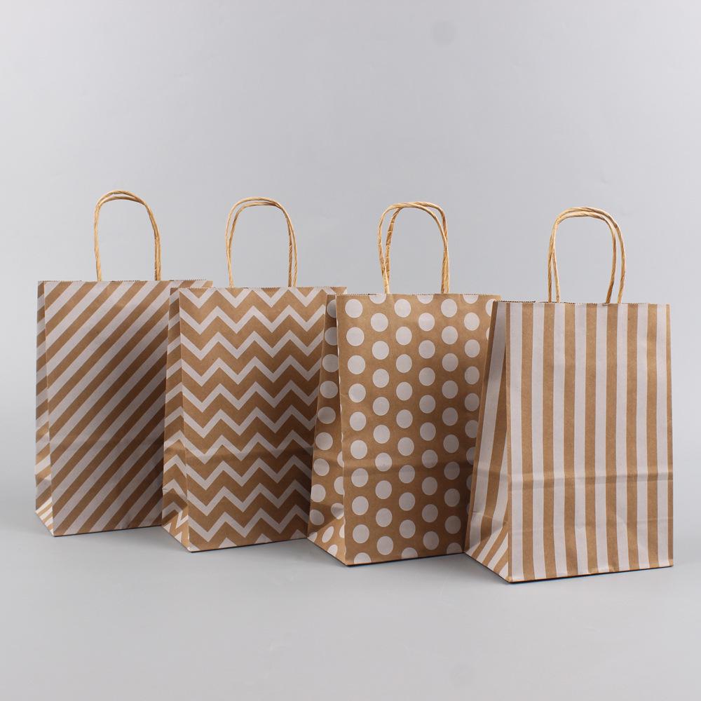 Liela punktota Ziemassvētku dāvanu maisiņš - Pārnēsājams kraftpapīrs