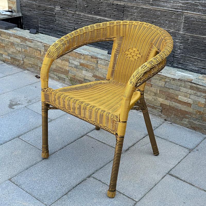Reinforced Armchair with Backrest, Indoor Lounge Chair, Rattan Chair, Outdoor Chair, Rattan Woven Chair, Rattan Chair