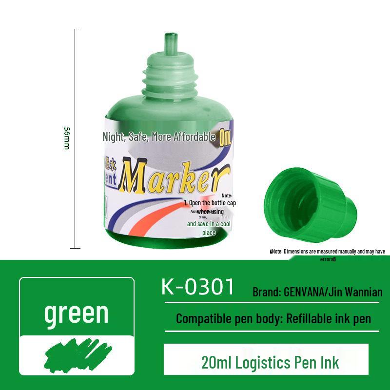 Jin Wan Nian Large-Capacity Direct-Fill Black Oil-Based Marker with Press-Activated Thick Tip