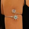 Retro Sunflower Adjustable Metal Cuff Bracelet for Women