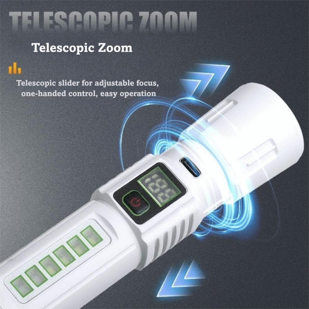 Red Blue Warning Light Super Bright Torch Waterproof Rechargeable Flashlight  Camping