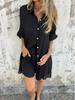European & American Women's Cotton Linen Two-Piece Set: Solid Color Long Sleeve Crinkle Shirt and Casual Shorts (2025)