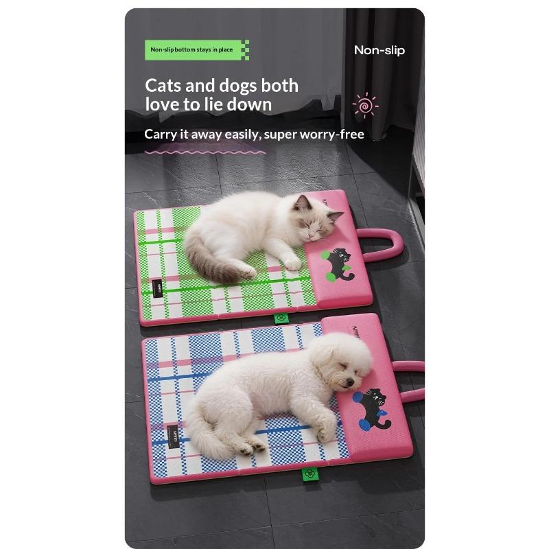 Reversible Pet Cooling Gel Mat for Dogs Cats Portable Foldable Dog Bed with Handle All Seasons for Crate Travel Indoor Outdoor