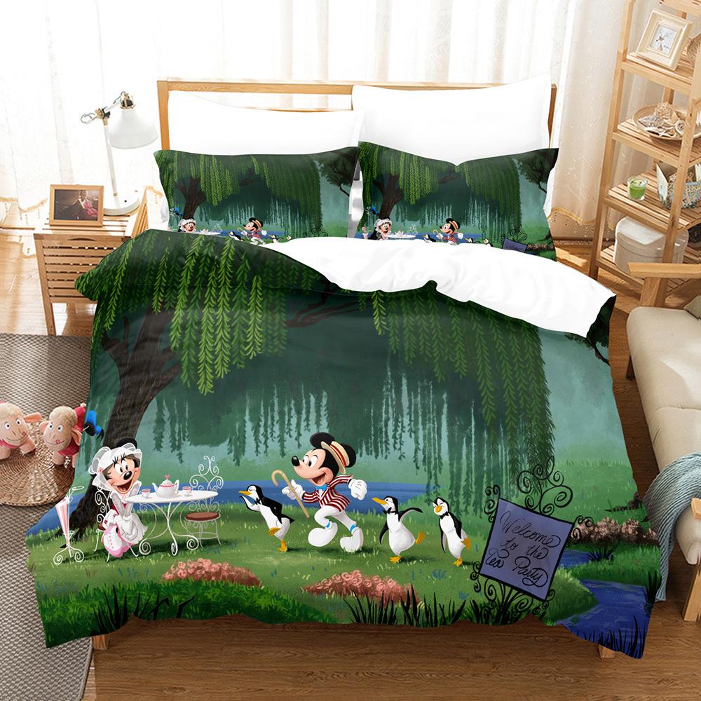 3D Cartoon Animation Bedding Three-Piece Digital Printing Microfiber Polyester Cotton Quilt Cover