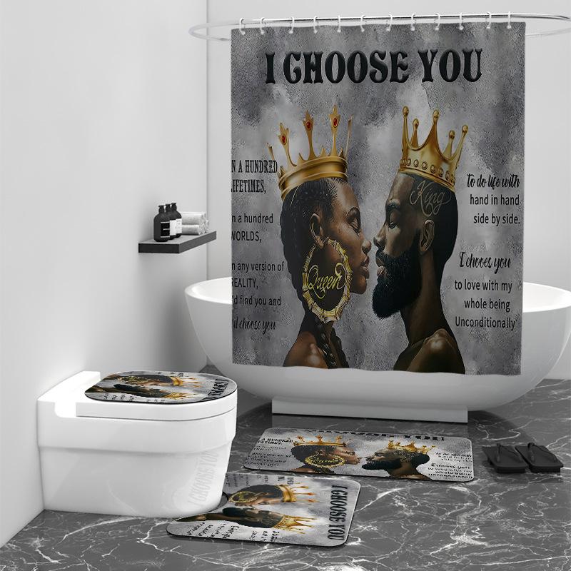 

Цифровая печать занавеска для душа в ванной водонепроницаемая блокирующая перегородка занавеска африканская корона серия украшение для ванной комнаты W90cm*L180cm
