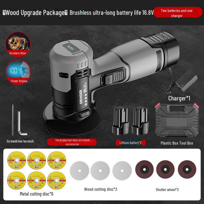 16.8V Mini Angle Grinder - Rechargeable Lithium Battery Multi-Function Cutting Tool