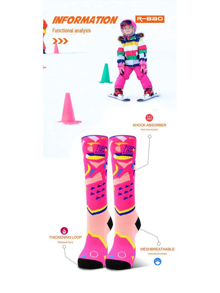 Chaussettes d'Hiver pour Enfants en Laine Mérinos - Épaisses, Chaudes, Tube Long pour Garçons et Filles