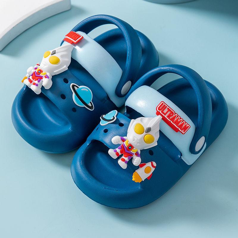 

Детские сандалии, шлепанцы с отверстиями, родительско-детские, домашние нескользящие утолщенные мягкие шлепанцы для улицы и дома 150MM Recommended foot length 14-14.5cm