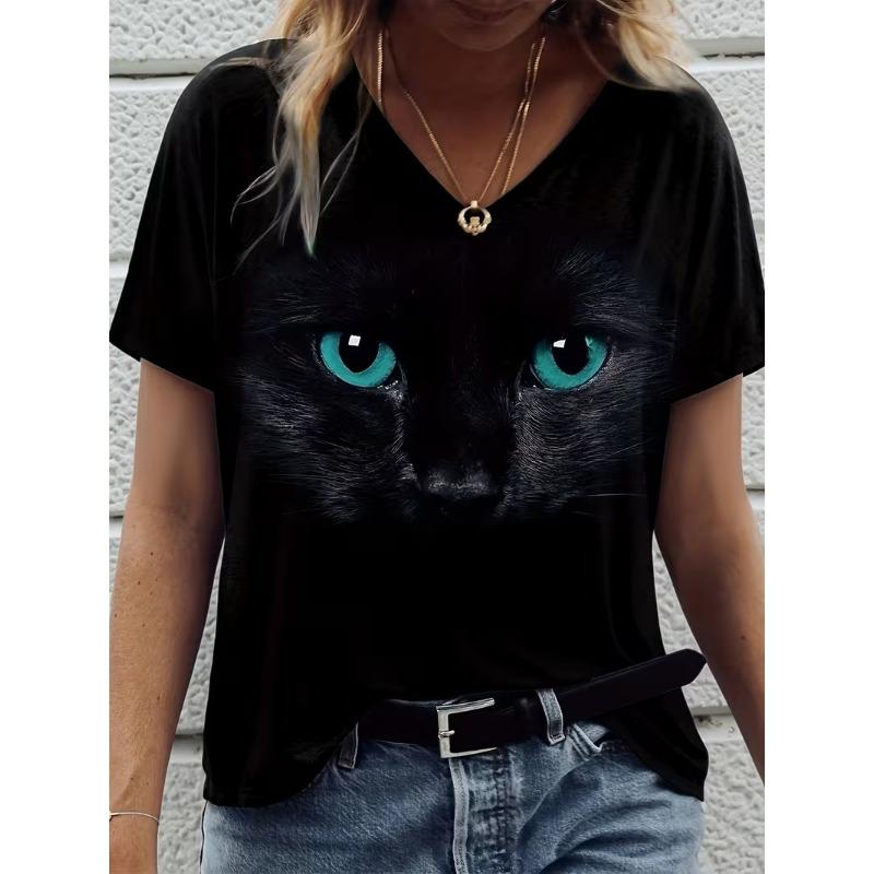 Summer Printed Women's T-shirt, Outdoor Daily Casual Fashionable Retro Clothing