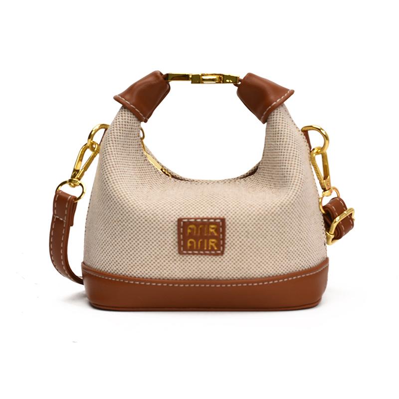 2025 Korean Trendy Plaid Kids Crossbody & Handheld Mini Crescent Bag