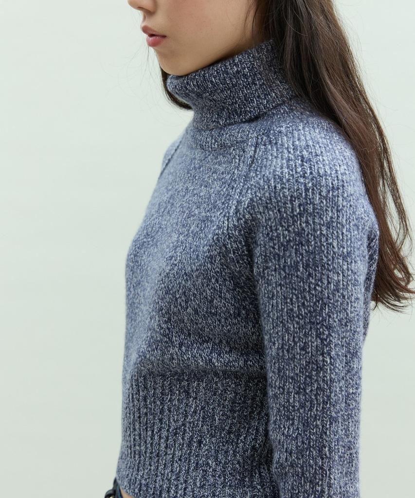 Diito Camel Tweed Turtleneck [Navy]
