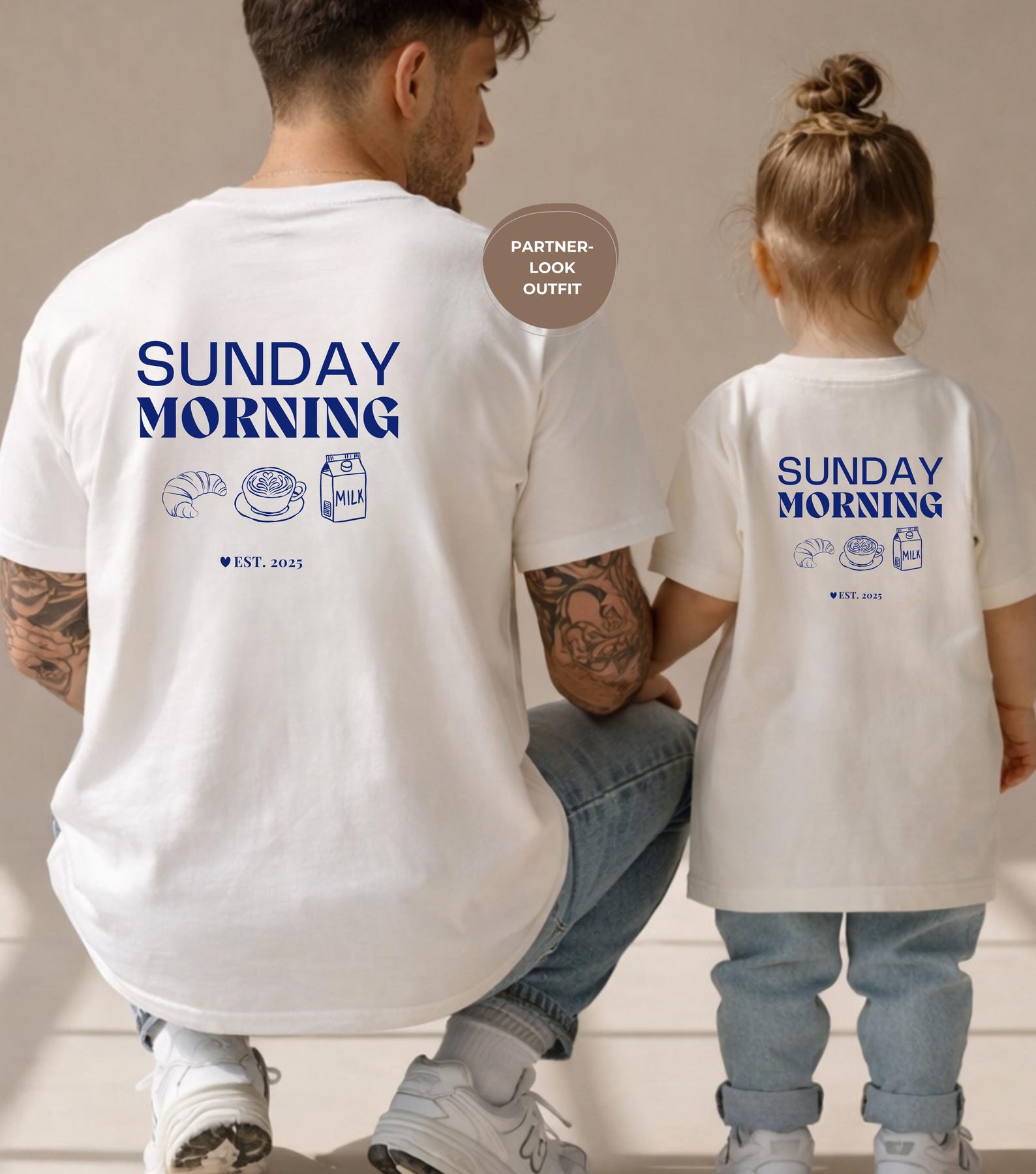Personalized Dad & Kid Matching T-Shirt - Matching Family Outfit - Gift for Dad - Family Outfit XL