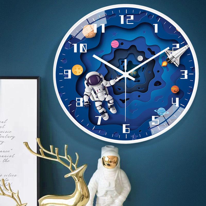 Creative children's room wall clock living room home quiet bedroom wall hanging free for kitchen bedroom study wall decoration