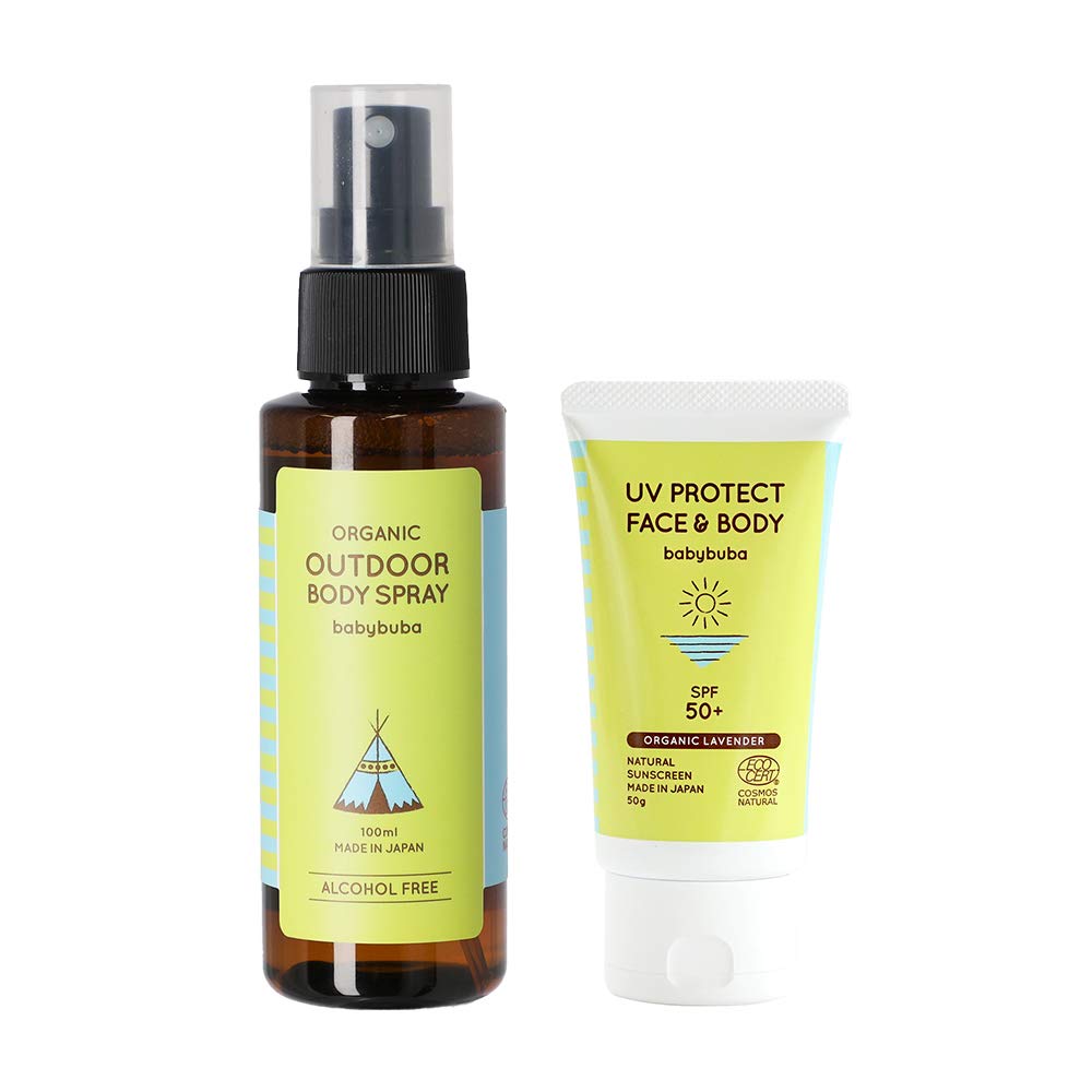 

babybuba Outdoor Set [Baby UV Protect + Outdoor Spray] Non-chemical SPF50+ PA+++ 50g Face & Body Sunscreen Made in Japan [Outdoor Set]