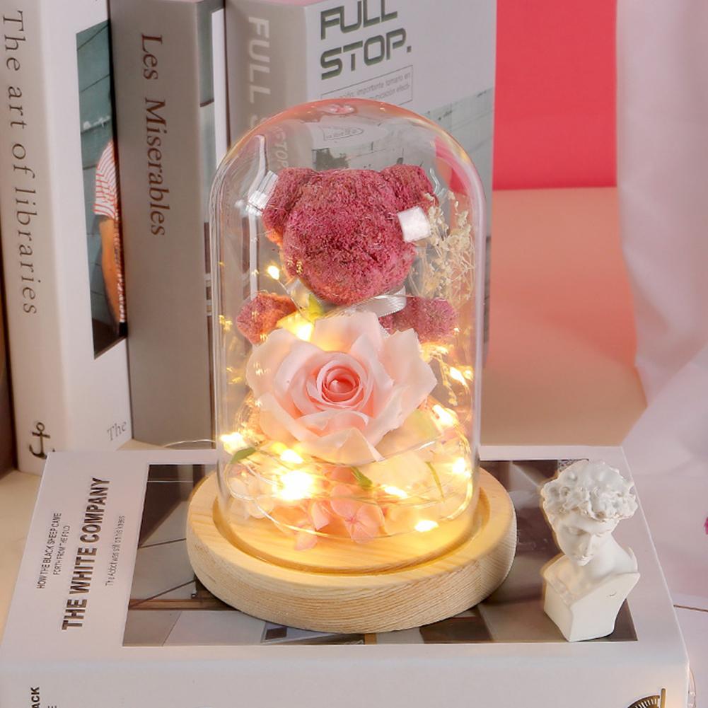 Künstliche Blumen Rosenbär Freundin Jahrestag Weihnachten Valentinstag Geschenk Geburtstagsgeschenk für Hochzeitsfeier für Liebhaber