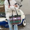 Maillard Large-capacity Plaid Bag Women's Commuter Shoulder Bag Woolen Model Autumn and Winter New Women's Bag