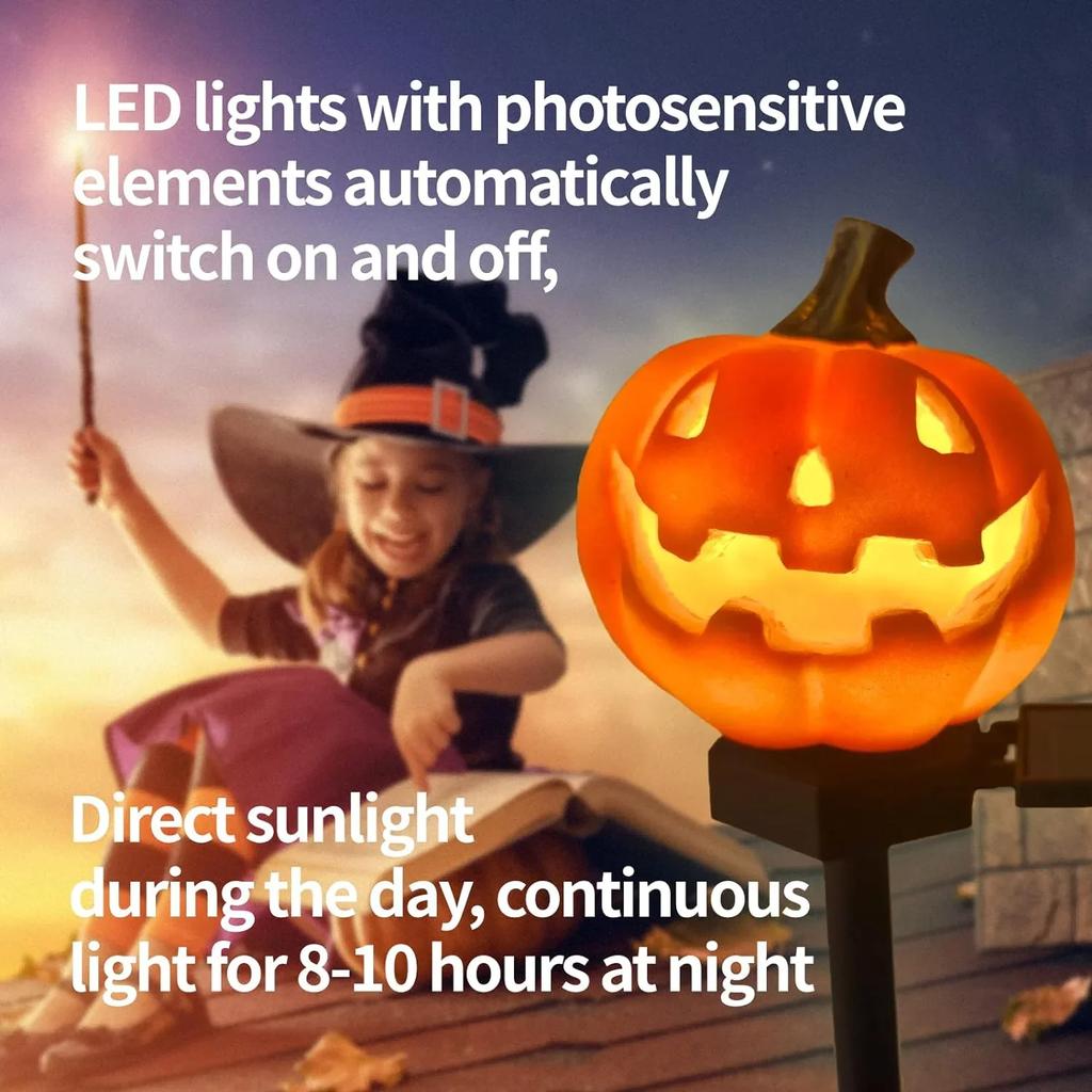 Solarleuchten Gartenleuchte Halloween Kürbisleuchten Außengartendekorationsleuchten Erdspießbeleuchtung Solar-LED-Licht Außen