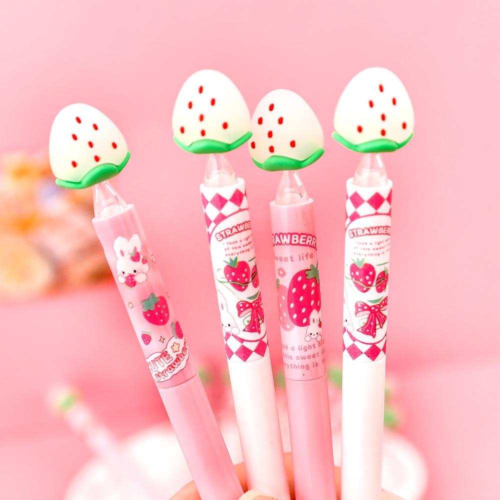 1 Pieces Stationery Gel Pen School Office Supplies Cute Kawaii Creative Strawberry Lovely Pretty Rabbit Funny Pens