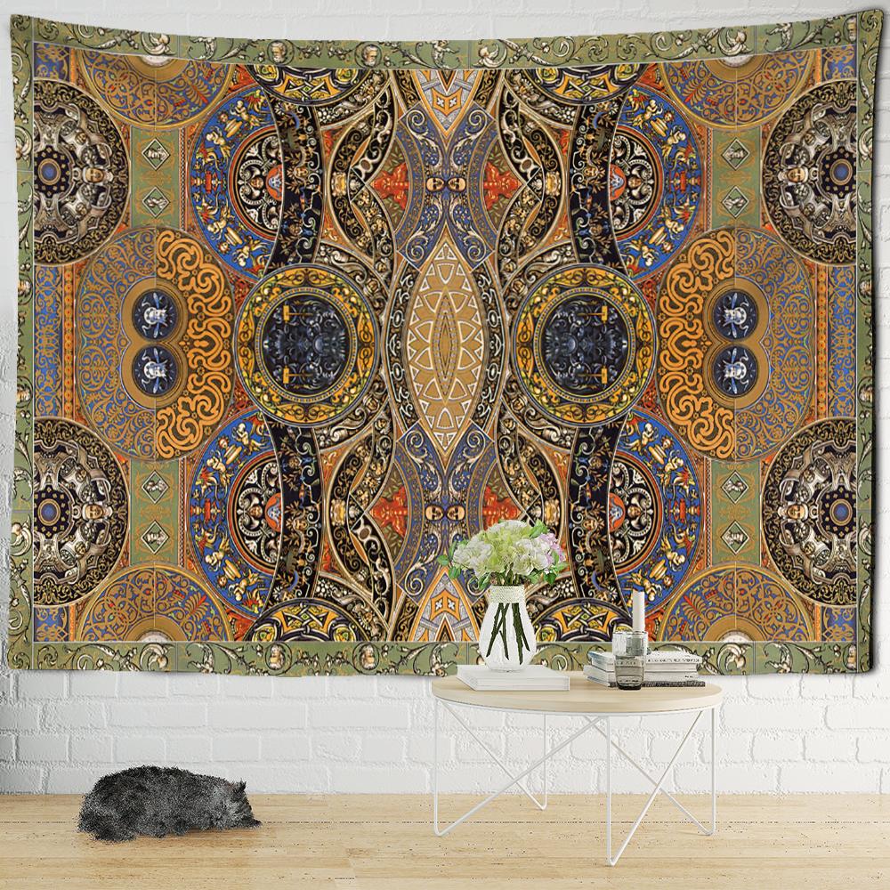 Disc Ornament Pattern Tapestry Psychedelic Witchcraft Boho Aesthetic Room Art Wall Hanging Bedroom Decor