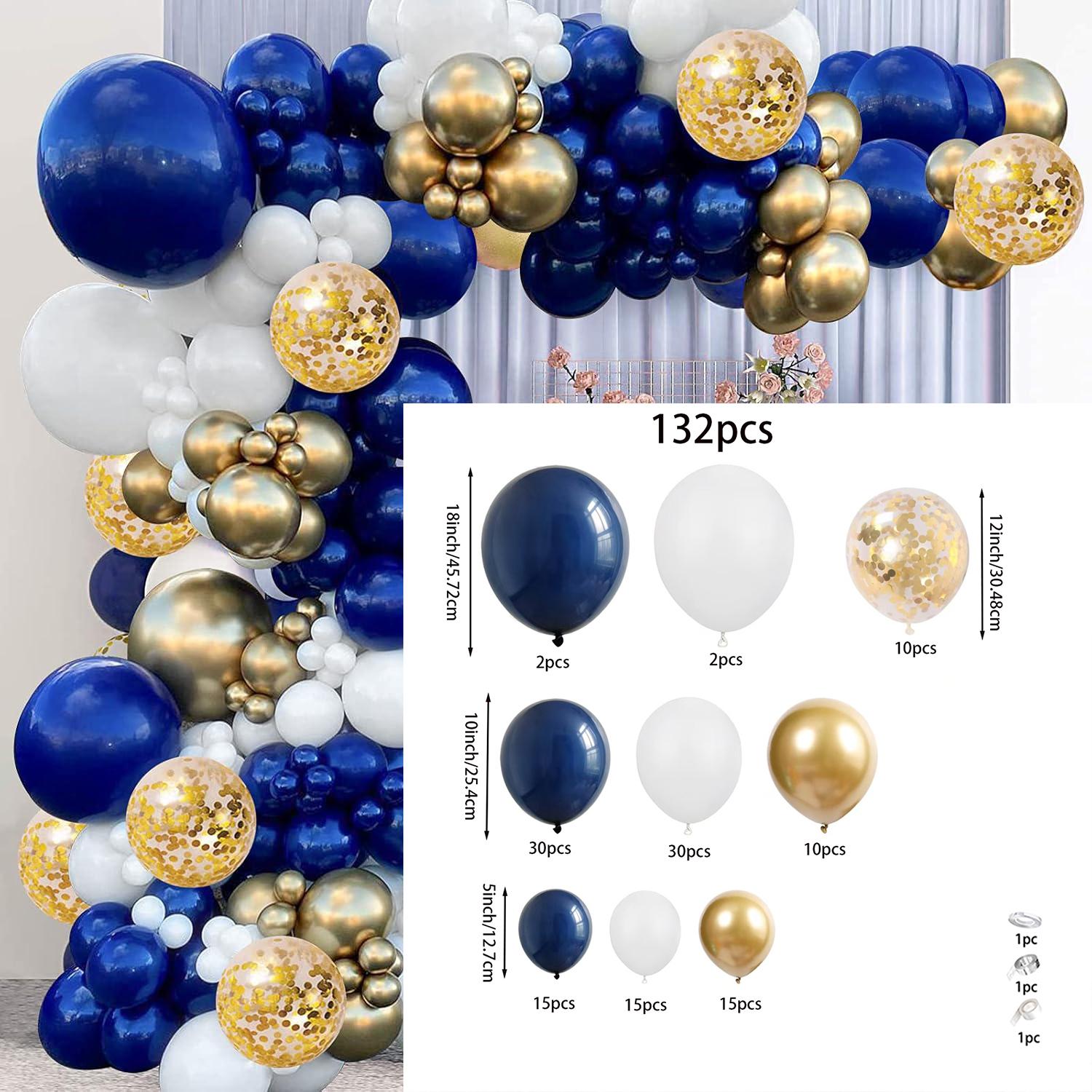 

Dark Blue Gold White Metallic Rose Gold Pink Balloon Arch Set for Birthday Party Baby Shower Wedding Graduation Prom Decoration Other золотой