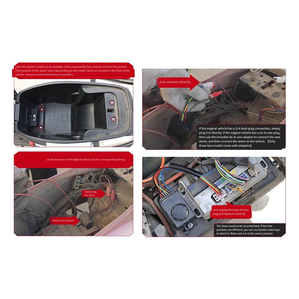 Ebike Dual Remote Control Electric Vehicle Alarm 6-pin Interface