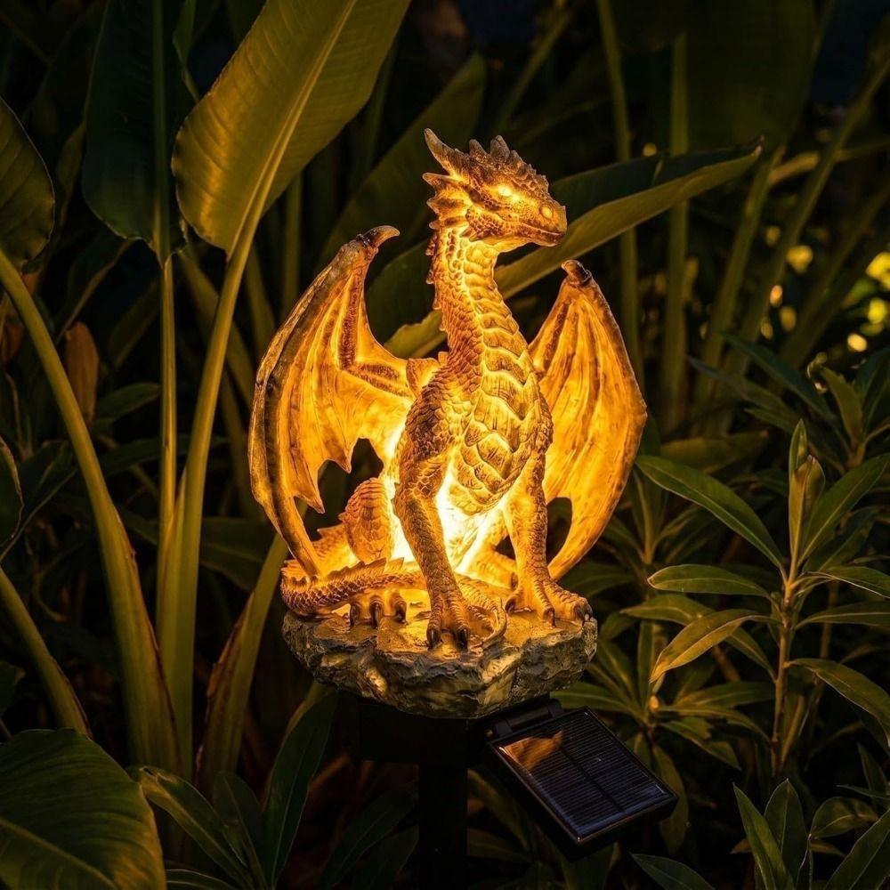 Warm Night Glow Solar Garden Light Solar Powered Solar Stake Light Dragon Garden Light Patio Decor