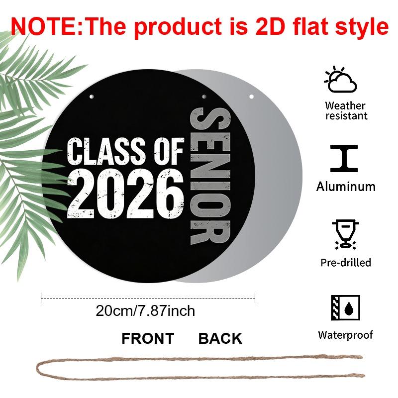 2D Flat Aluminum Graduation-themed Wall Decorations, Available in Various Sizes, Featuring A Minimalist Distressed Black and White Retro Design
