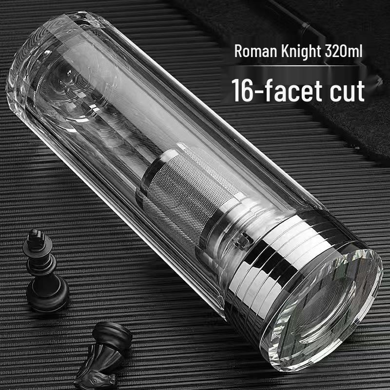 Yisijia Rome Double-Layer Glass Tea Infuser Bottle, 320ml