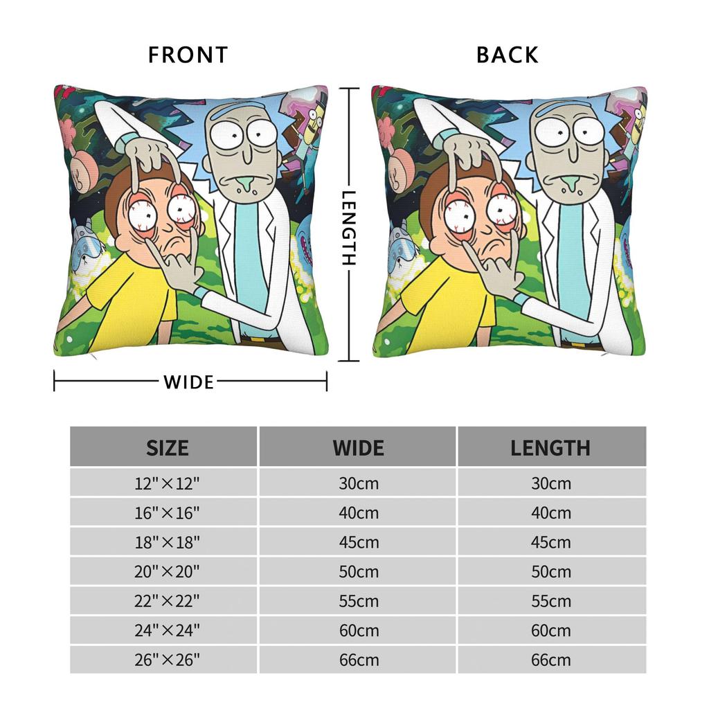 Ricked and Mortys Pillow Cover Soft Cushion Cover Morden Pillow Case For Living Room Sofa